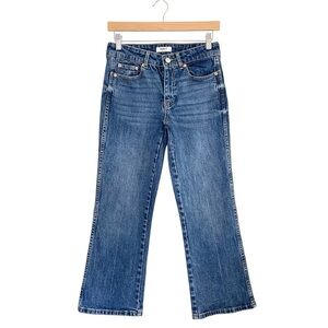 Oat New York Slim Wide Leg Crop Mid Rise Slouch Kick Boot Jean Medium Wash 26